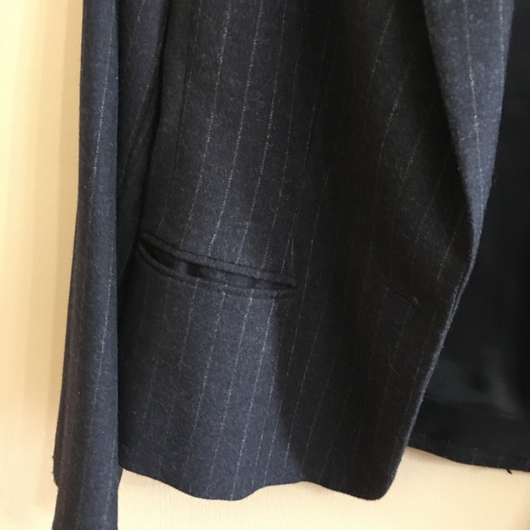 Classic Pinstripe crop wool jacket by Linda Allard for Ellen Tracy 14 Petite EUC - Picture 7 of 8